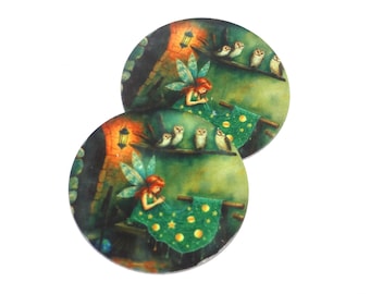 Faux Tin Fairy Charms Handmade 25mm 1" MM8-3