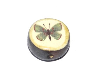Ceramic Butterfly Focal Handmade  Porcelain 18mm CC1-1
