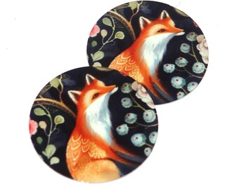 Faux Tin Fox Charms Handmade 25mm 1" MM4-2