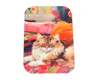 Faux Tin Cat Pendant Handmade 33mm 1.25" MM6-2