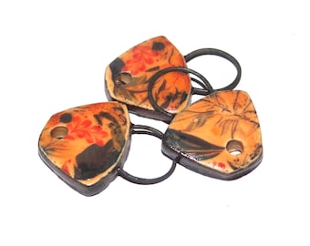 Ceramic Set of 3 Charms Porcelain 24mm PP8-4