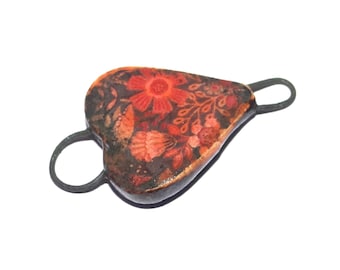 Ceramic Floral Connector Charms Porcelain 28mm PP8-4