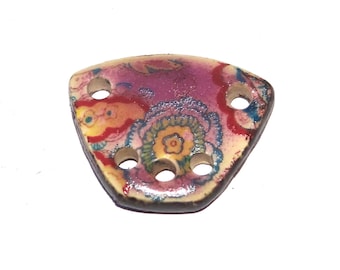 Ceramic Floral Charm Connector Pendant Handmade Focal Porcelain 20mm PP9-4