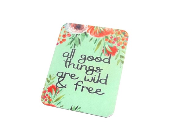 Faux Tin Quote Pendant Handmade Floral 45mm 1.8" MLP7-2