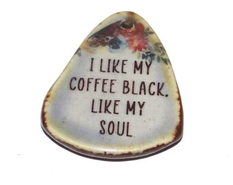Ceramic Quote Pendant Handmade Focal Porcelain 30mm CC7-4