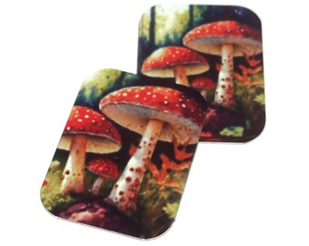 Faux Tin Mushroom Fungi Charms Handmade 25mm 1" MM2-2