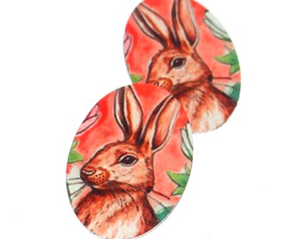 Faux Tin Hare Charms Handmade 25mm 1" MM7-2