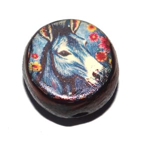 セラミックロバフォーカルビーズ ハンドメイド陶器ビーズ 17-18 mm BB7-1