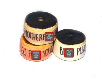 Porcelain Adult Quote Bead Set Porcelain Handmade 14x8mm  BB3-2