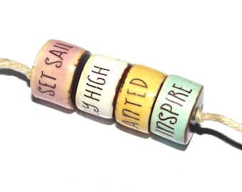 Porcelain Quote Bead Set Porcelain Handmade 12x8mm  CC10-2