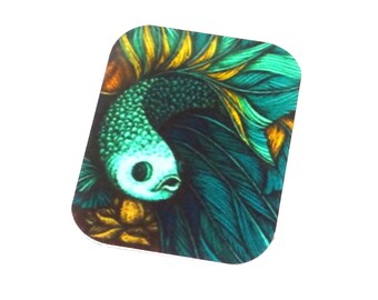 Faux Tin Fish Pendant Handmade 25mm MM7-2