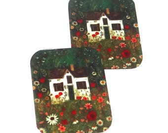 Faux Tin House Charms Handmade 25mm 1" MM4-2