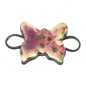 Ceramic Butterfly Bracelet Bar Cuff Porcelain 30mm CC5-1