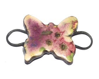 Ceramic Butterfly Bracelet Bar Cuff Porcelain 30mm CC5-1