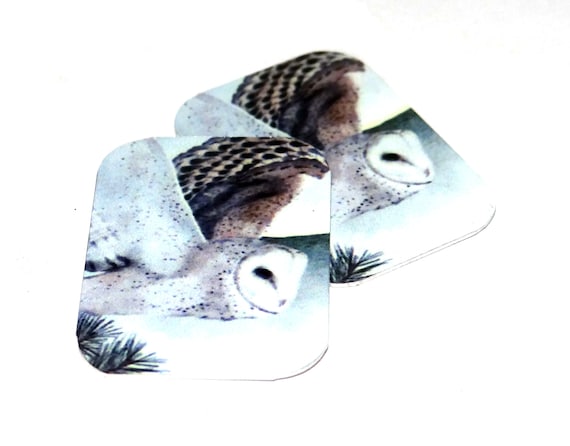 Faux Tin Owl Charms Handmade 25mm 1" MM8-2