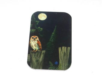 Faux Tin Owl Pendant Handmade 32mm 1.25" MM5-2