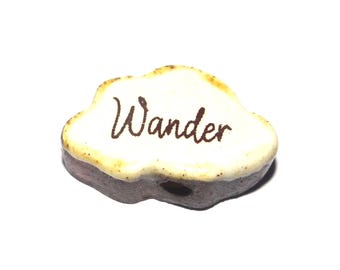Ceramic Cloud Focal Bead Handmade Pottery Beads 17mm BB7-2