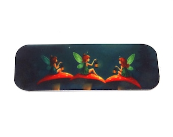 Metal Faux Tin Fairies Bracelet Bar Cuff Pendant Handmade 40mm MM9-1