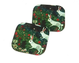 Faux Tin Rabbit Charms Handmade 16mm MM7-3