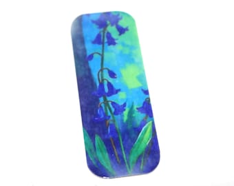 Metal Faux Tin Bluebell Bracelet Bar Cuff Pendant Handmade 40mm MM9-1