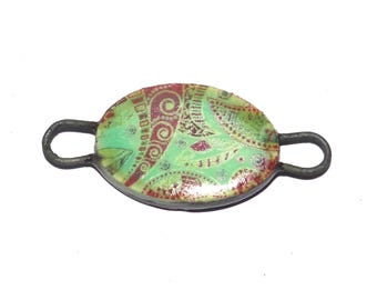 Ceramic Floral Bracelet Bar Cuff Porcelain 35mm PP9-1