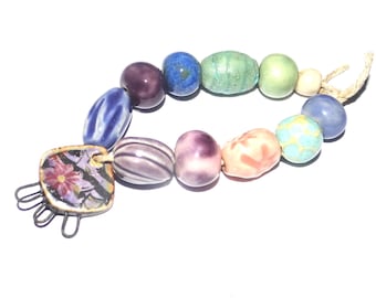 Ceramic Bead Set Handmade Porcelain 8-15mm