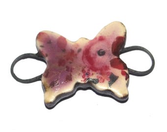 Ceramic Butterfly Bracelet Bar Cuff Porcelain 30mm CC5-1