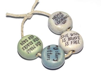 Ceramic Quote Bead Sets