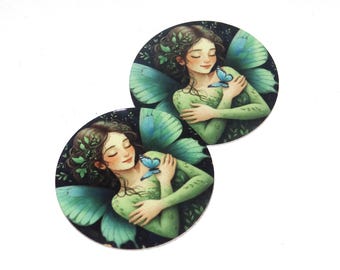 Faux Tin Fairy Butterfly Charms Handmade 25mm 1" MM8-3