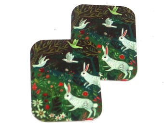 Faux Tin Rabbit Charms Handmade 25mm 1" MM7-2