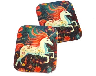 Faux Tin Unicorn Charms Handmade 25mm 1" MM5-3