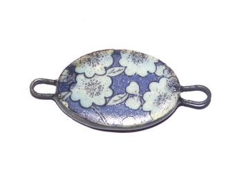 Ceramic Floral Bracelet Bar Cuff Porcelain 35mm PP9-1