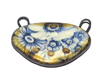 Ceramic Flower Pendant Handmade Focal Porcelain 30mm PP8-1