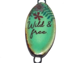 Ceramic Quote Pendant Handmade Focal Porcelain 30mm CC6-4