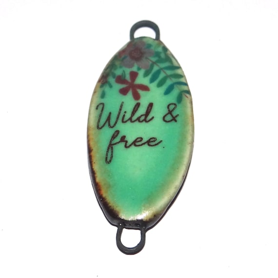 Ceramic Quote Pendant Handmade Focal Porcelain 30mm CC6-4