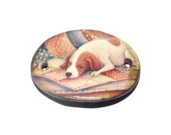 Ceramic Dog Bracelet Bar Cuff Porcelain 30mm CC5-3