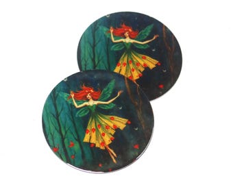 Faux Tin Fairy Charms Handmade 25mm 1" MM8-3