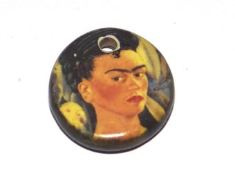 Ceramic Frieda Charm Pendant Porcelain Handmade 17mm PP9-2