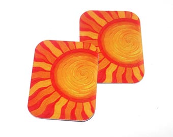 Faux Tin Sun Charms Handmade 25mm 1" MM8-2