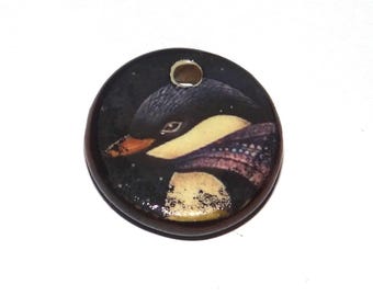 Ceramic Penguin Charm Pendant Porcelain Handmade 17mm PP9-2