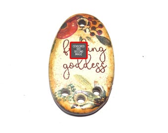 Ceramic Quote Pendant Handmade Focal Porcelain 34mm PP1-2