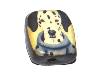 Ceramic Dog Focal Bead Handmade Pottery Beads 20mm PP8-4