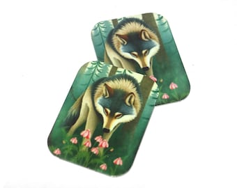 Faux Tin Wolf Charms Handmade 25mm 1" MM8-2