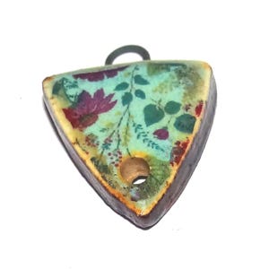 Ceramic Floral Bracelet Bar Cuff Connector Porcelain 24mm PP9-1
