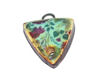 Ceramic Floral Bracelet Bar Cuff Connector Porcelain 24mm PP9-1