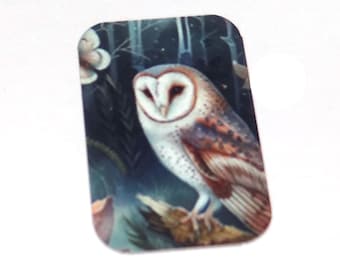 Faux Tin Owl Pendant Handmade 33mm 1.25" MM7-3