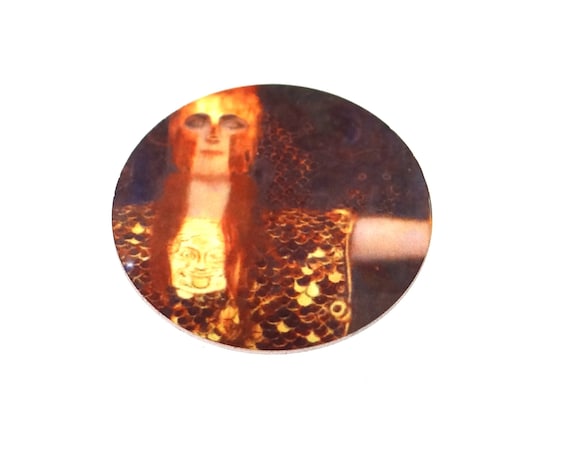 Faux Tin Klimt Pendant Charm Handmade 1" 25mm MP8-1