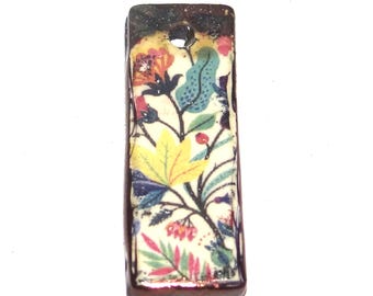 Ceramic Flower Pendant Handmade Focal Porcelain 30mm CC7-3