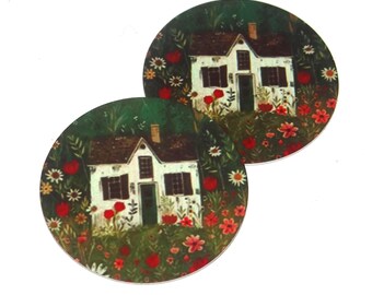 Faux Tin House Charms Handmade 25mm 1" MM4-2