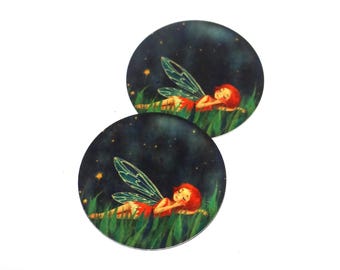 Faux Tin Fairy Charms Handmade 25mm 1" MM8-3